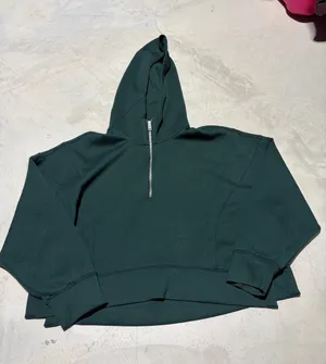 YPB your personal best Dark Green Half-Zip Hoodie large Abercrombie thumbnail 1