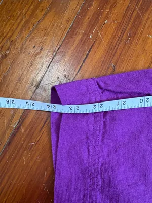 LOFT Bright Purple Elastic Waist Linen Blend Joggers Button Front XS thumbnail 5