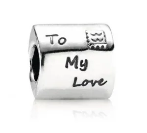 PANDORA Authentic Sterling Silver 925 To My Love Envelope Charm thumbnail 2