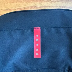 Prada Luna Rossa Makeup Pouch Bag Black Cosmetic Travel Compartment thumbnail 2