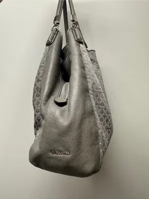 Coach Signature Jacquard Gray Hobo Bag with hangtags thumbnail 3