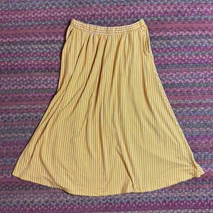 Downeast Yellow Vertical Stripe Midi Maxi Skirt thumbnail 1