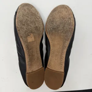 Tory Burch Minnie Cap Toe Ballet Flats All Black Size 6.5 Casual Logo Medallion thumbnail 8