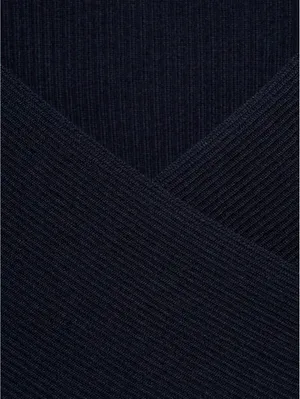 Mango Wrap Crop Top NWT Gumy Dark Navy Teens Small thumbnail 4
