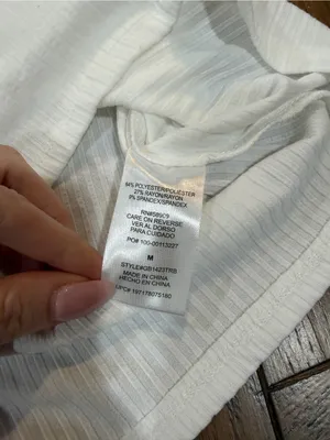 Gianni Bini White Ribbed Scoop Neck Short Sleeve Tee M thumbnail 3