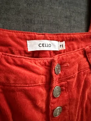 NWOT Cello Red Corduroy Button Fly Skinny Pants Size 11 Retro Fall thumbnail 4