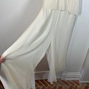 Anthropologie BHLDN Hitherto 100% silk bridal ivory jumpsuit flowy beach coastal thumbnail 4