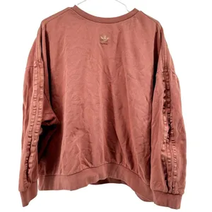 Adidas Crew Neck Sweatshirt Embroidered Shimmer Logo Oversized Ash Pink L NWOT thumbnail 2