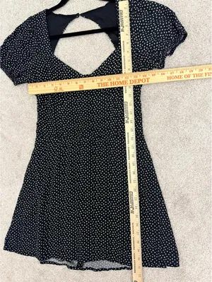 L.A. HEARTS Womens S Black White Ditsy Floral Puff Dress thumbnail 10