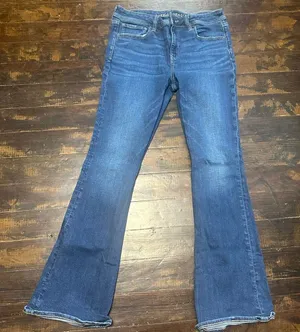 American Eagle distressed western size 12 kickboot jeans thumbnail 1