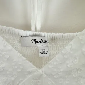 Madewell Tie Back Flutter Sleeve Tiered Midi Dress White Cottagecore US 00 NWT thumbnail 13