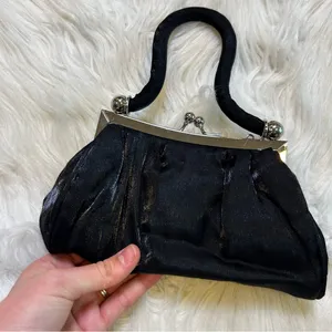 Vintage Elegant‎ Black Sparkly Evening Formal Prom Bag Purse thumbnail 3