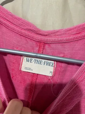 We The Free Free People Womens Soul Song Long Sleeve Shirt Pink Oversized M thumbnail 2