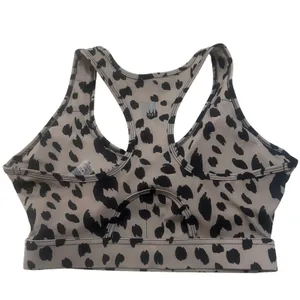 MM Sport Sports Bra Women Medium Tan Black Excellence Animal Print Racerback thumbnail 8