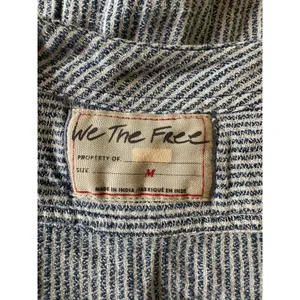 Free People Bohemian By The Shore Tunic Shirt Indigo Stripe Medium Coastal thumbnail 11