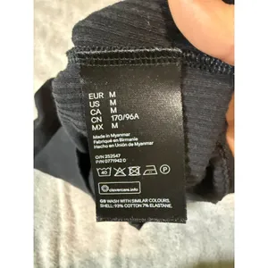H&M‎ Divided Size Medium Black Long Sleeve Shirt Ribbed Quarter Button Causal thumbnail 5