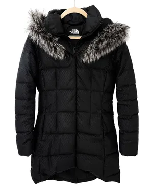 The North Face Hey Mama Parkina Down Parka Women’s S Black Faux Fur Hood thumbnail 1