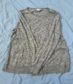 Old Navy Light Gray Marled Crewneck Sweater thumbnail 1
