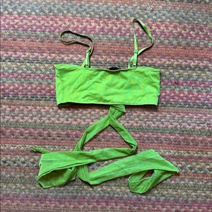 Trickz N Treatz Dolls Kill Green Mesh Wrap Costume Toxic Birnet Spears thumbnail 4
