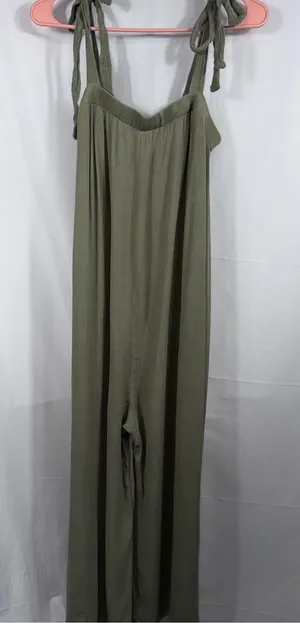 HYFVE Sage Green Tie Strap Wide Leg Jumpsuit Women’s Medium thumbnail 1