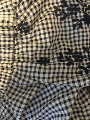 Forever 21 Navy & White Gingham Off-Shoulder Top thumbnail 3