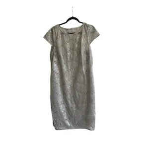 NWT Adrianna Papell feather sequin sheath cocktail dress size 14W thumbnail 3