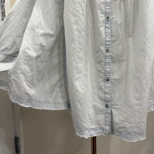We‎ The Free Blue White Striped Relaxed Tunic or Mini Shirt Dress Large NEW Boho thumbnail 9