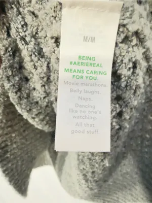 Aerie Open Weave Oversized V-Neck Sweater Gray Size Medium thumbnail 10