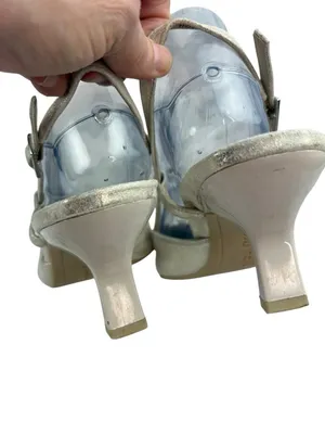 *Paul Green Tabitha Kitten Heels Womens Size 7 Metallic Gold Ivory Quiet Luxury thumbnail 7