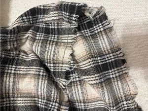 Urban Outfitters BDG Vintage Flannel Neutral Grey and Cream Stripe Colorway thumbnail 8