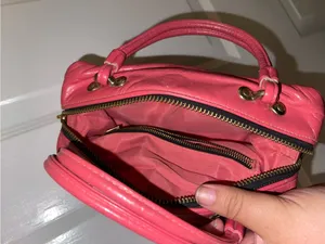 Pink Leather Satchel Handbag thumbnail 5