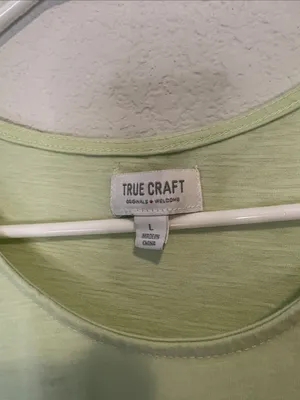 True Craft Light Green Tiered Mini baby doll Dress Large thumbnail 2