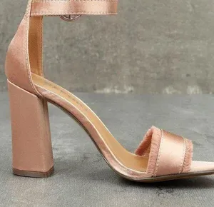 Lulus Blush Satin Ankle Strap Heels thumbnail 4