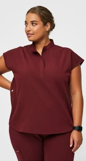 Figs Scrubs Set Zamora Jogger Pants XXLT & Rafaela Oversized Top Burgundy XL thumbnail 1