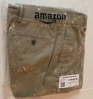 Khaki men’s pants size 31W 29L new in package, flat front thumbnail 1