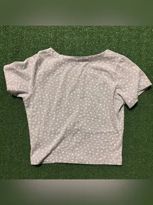 Brandy Melville Gray Floral Wrap Crop Top thumbnail 3