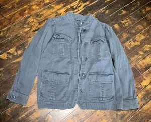 Old Navy gray elevated basics minimalist L tall denim jacket thumbnail 1