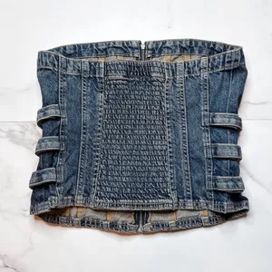 Zara Denim Top thumbnail 3
