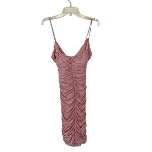 Lucy In The Sky body‎ con ruched mini dress Women’s S rose pink surplus bust thumbnail 3