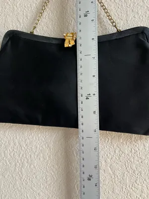 Vintage satin evening bag black thumbnail 5