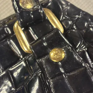 Vintage Renaissance Handicraft Black Patent Croc-Embossed Doctor Bag / Crossbody thumbnail 10