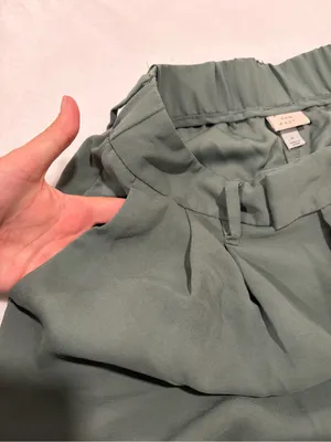 A New Day Sage Green High Rise Pleated Wide Leg Dress Pants - Size 4 thumbnail 4