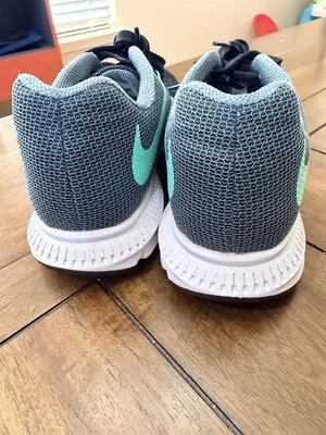 Nike Zoom winflo 3 black turquoise running sneakers women's 7.5 thumbnail 4