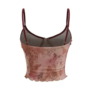 CIDER Mesh V-Neck Floral Lace Cami Top | Size XL thumbnail 2