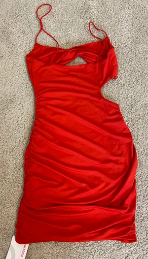 red twist cut out dress Size XS thumbnail 3