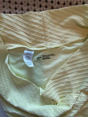 Aerie Textured High Waisted Bikini Set in Yellow thumbnail 2