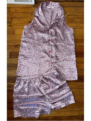 Vintage Victoria’s Secret Pink Label Country Micro-Floral Satin Pajama Set Y2K thumbnail 4