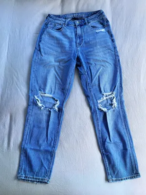 American Eagle Outfitters Distressed Mom Jeans thumbnail 1