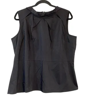 Worthington Black Peplum Sleeveless Blouse‎ Top XL Career Chic thumbnail 1
