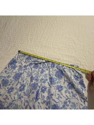 BedHead PJS Pajamas Blue Floral Print White Cotton Pants & Shirt Set NWT Large thumbnail 8